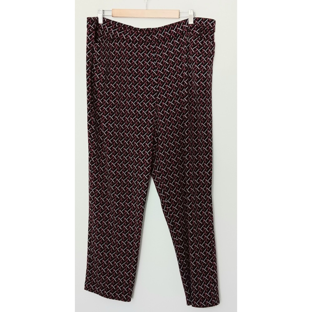 Graver Susan Graver Pamts Women's Size 1X  LK Fusion Pull-On Ava‎ Slim Berry